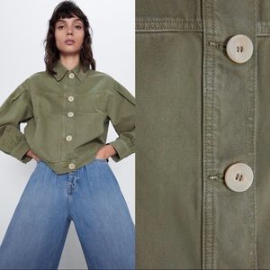 Zara Denim Jacket with Buttons NWT